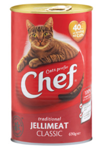 Cat Dog Food: Chef Classic Jellimeat Cat Food 690g