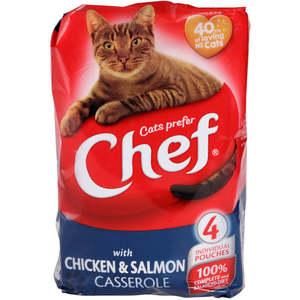 Cat Dog Food: Chef Singles Cat Food Chicken & Salmon 100G