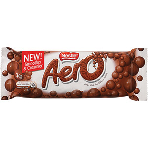 Novelty Bars: Nestle Aero Chocolate Milk 40g