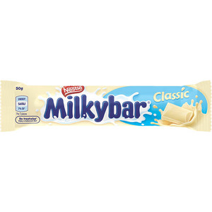 Novelty Bars: Nestle Milkybar Classic White Chocolate Bar 50G