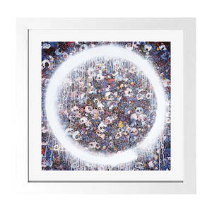 Takashi Murakami Prints: Enso Memento Mori Red on Blue - Takashi Murakami