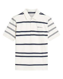 Mens Dress Shirts: Mixed Stripe Polo SS Shirt