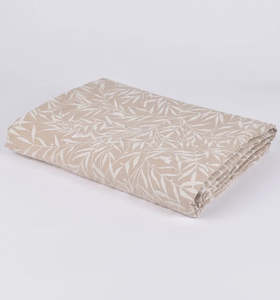 Homeware: Linen Table Cloth  Sand Leaf