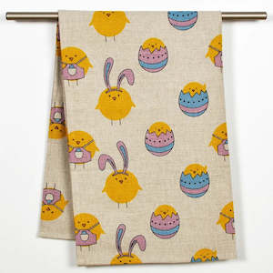 Homeware: Linen/Cotton Tea Towel Easter