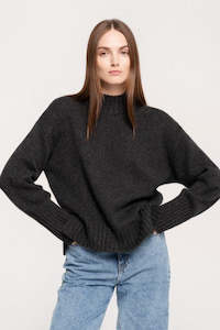 Woman: Merino/Cashmere Sweater Sandy Charcoal