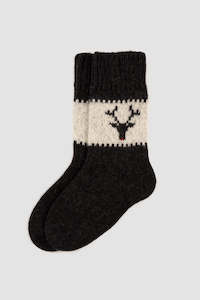 Accessories: 100% Wool Socks Raindeer