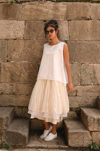 Womens Linen Shirts: Gia Top Paper Cotton