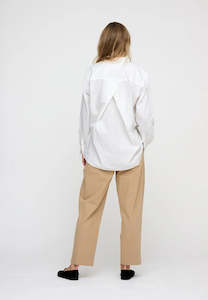 Womens Linen Shirts: Gaia Shirt White