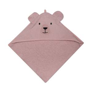 Organic Cotton Teddy Towel With Hood Pink