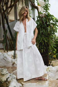 Woman: Luca Skirt - Textured Cotton Catherine Flower