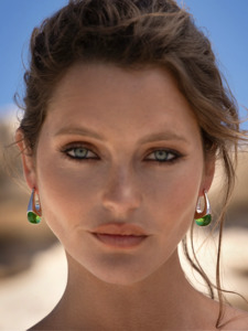 Jewellery: Earrings Blue/ Green Dip