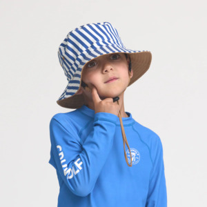 Hats Gloves: CRYWOLF Bucket Hat Reversible Deep Sea Stripe