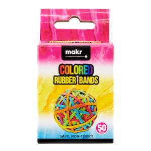 Fabric Dyes: Makr Accessory Pack Colored Rubber Bands- 50pc