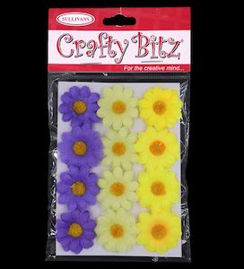 Crafty Bitz Daisy Flowers, Assorted #1- 12pk