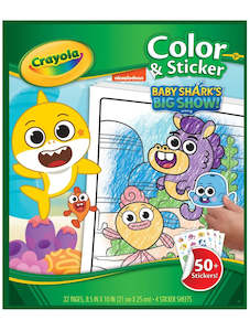 Books And Stationery: Crayola Baby Shark Color & Sticker