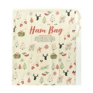 Christmas Novelty: Calico Ham Bag, Christmas Print- 50cmx40cm