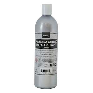 Makr Premium Metallic Acrylic Paint, Silver- 500ml