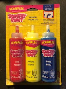 Artist Paints: Scribbles Squishy Fabric Paint, Primary Colours- 3pk