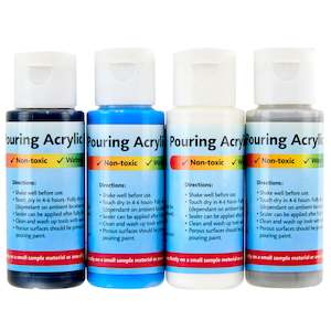 Artist Paints: Makr Paint Pour Kit Pk4  Night Skies, Black, Blue, White, Grey