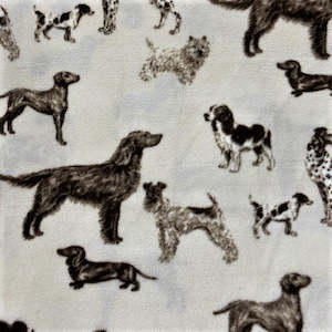 Laura Ashley Printed Polar Fleece Fabric, White Pepper- Width 150cm