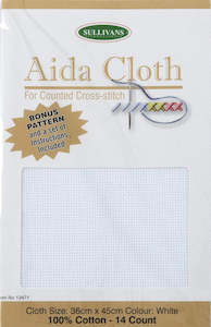Aida Cloth: Aida Cloth 14 Count, White- 36 x 45cm