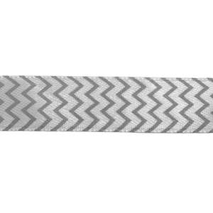 Sullivans Satin Ribbon, Chevron Silver- 15mm