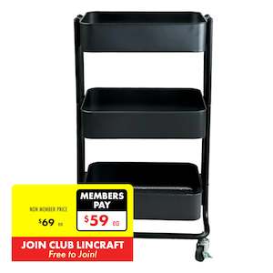 Living: Makr 3-Tier Trolley, 42.7cm x 35.5cm x 75.9cm