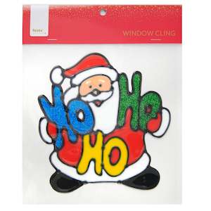 Christmas Window Cling, Santa Glitter Hoho- 20x0.16x20cm