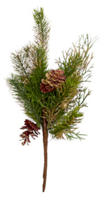 Christmas Novelty: Christmas Glitter Tree with Berries & Cone