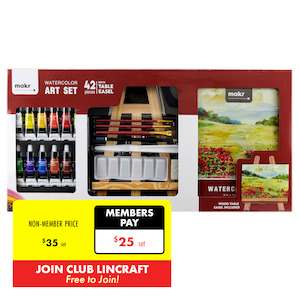 Makr Watercolour Art Set With Table Easel,42pce