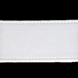 Double Sided Satin Ribbon, White- 15mm x 4m