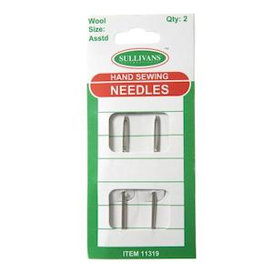 Hand Sewing Needles Assorted Wool, 50mm- 2pk