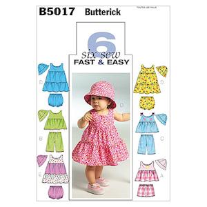 Childrens Shorts: Butterick Pattern B5017 Infants' Top, Dress, Panties, Shorts, Pants and Hat