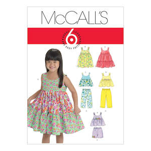 Childrens Shorts: McCall's Pattern M6017 Toddlers'/Children's Tops, Dresses, Shorts And Pants