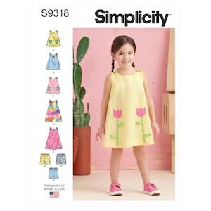 Childrens Shorts: Simplicity Pattern 9318 Toddlers' Tent Tops, Dresses, and Shorts