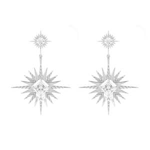 A Dusting of Jewels - Solar Earrings | Silver