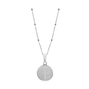 Saint Necklace (Circle) | Silver w Starseed Ball Chain