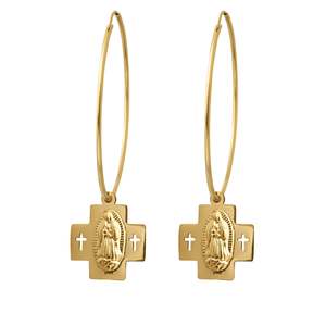Saint Hoops Double Cross | Gold