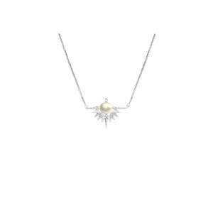 Solar Embrace Necklace| Silver & Pearl