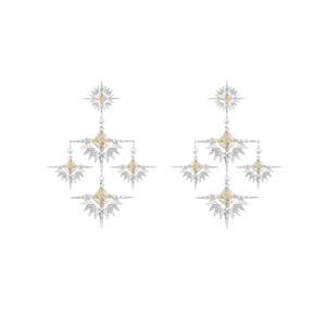 Solar Embrace Earrings|Silver & Lemon