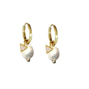 Wedding Edit: Pearl & Prism Hoops | Gold