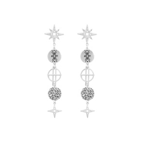 Star Drop Earrings | Platinum