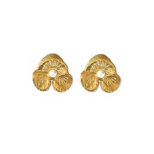 Petals & Pearls Studs | Gold