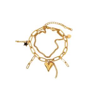 My Heart Paperclip Bracelet | Gold