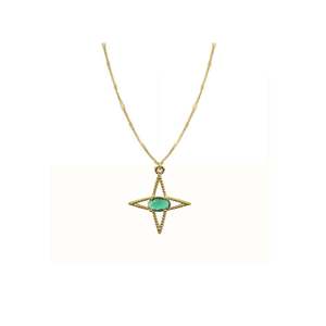 Byzantine Romance - Single Romance Necklace | Gold w Emerald zirconia