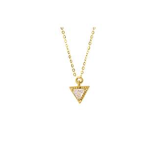 Love By The Sea: Prism Necklace | Gold w White Stone