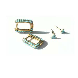 Santorini Earrings | Turquoise & Gold