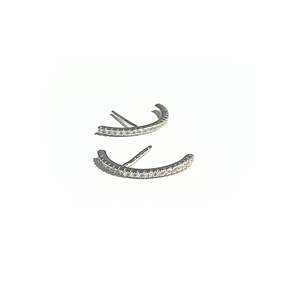 Courage And Grace: Crescent Stud| Silver