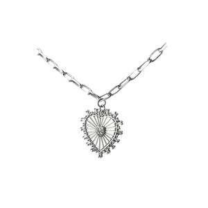 Courage And Grace: Hearts Desire Paperclip Necklace | Silver