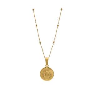Necklaces: Starseed |Gold Ball Chain w Saint Charm